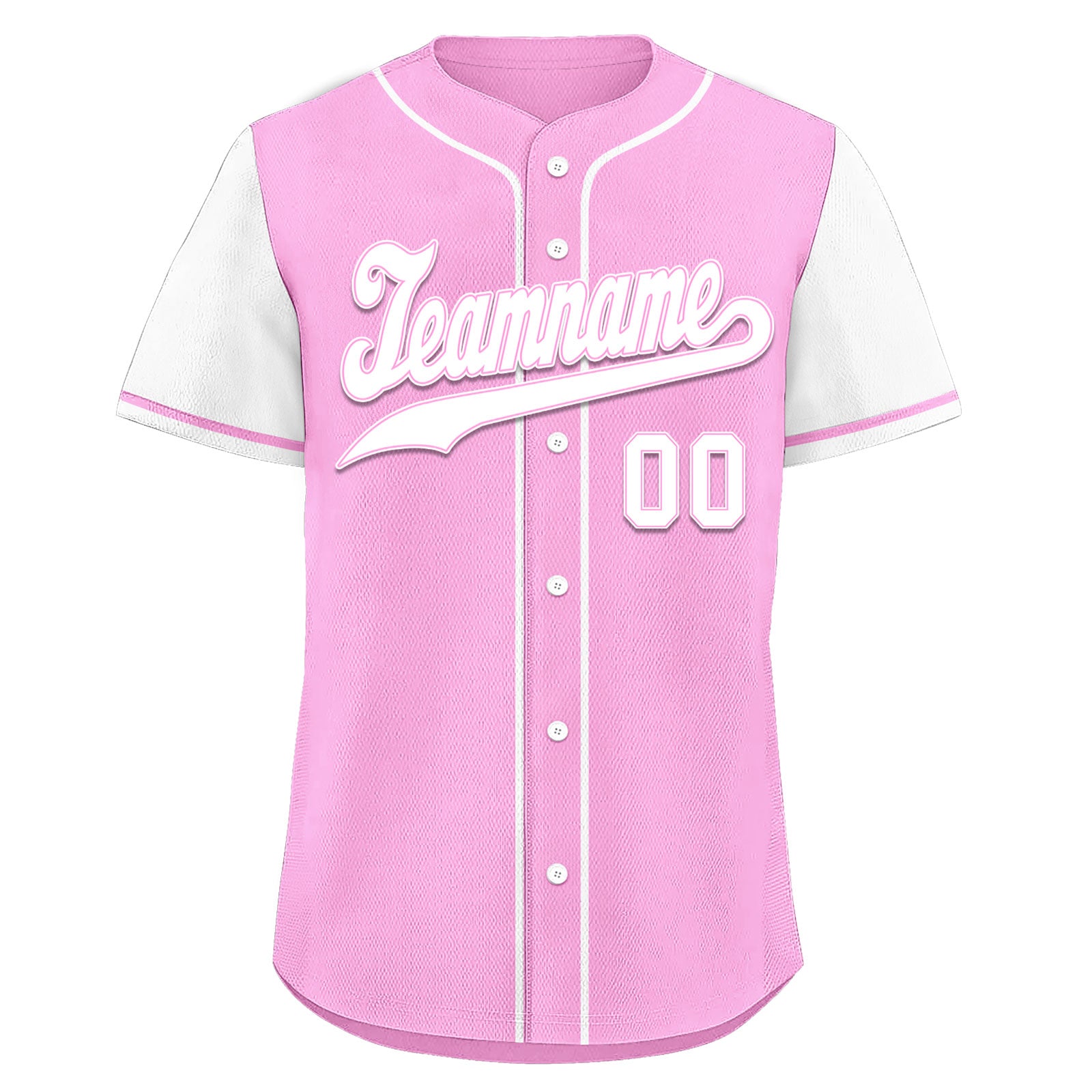 Custom Pink White Raglan Sleeves Personalized Authentic Baseball Jersey BSBJ01-D020200-16