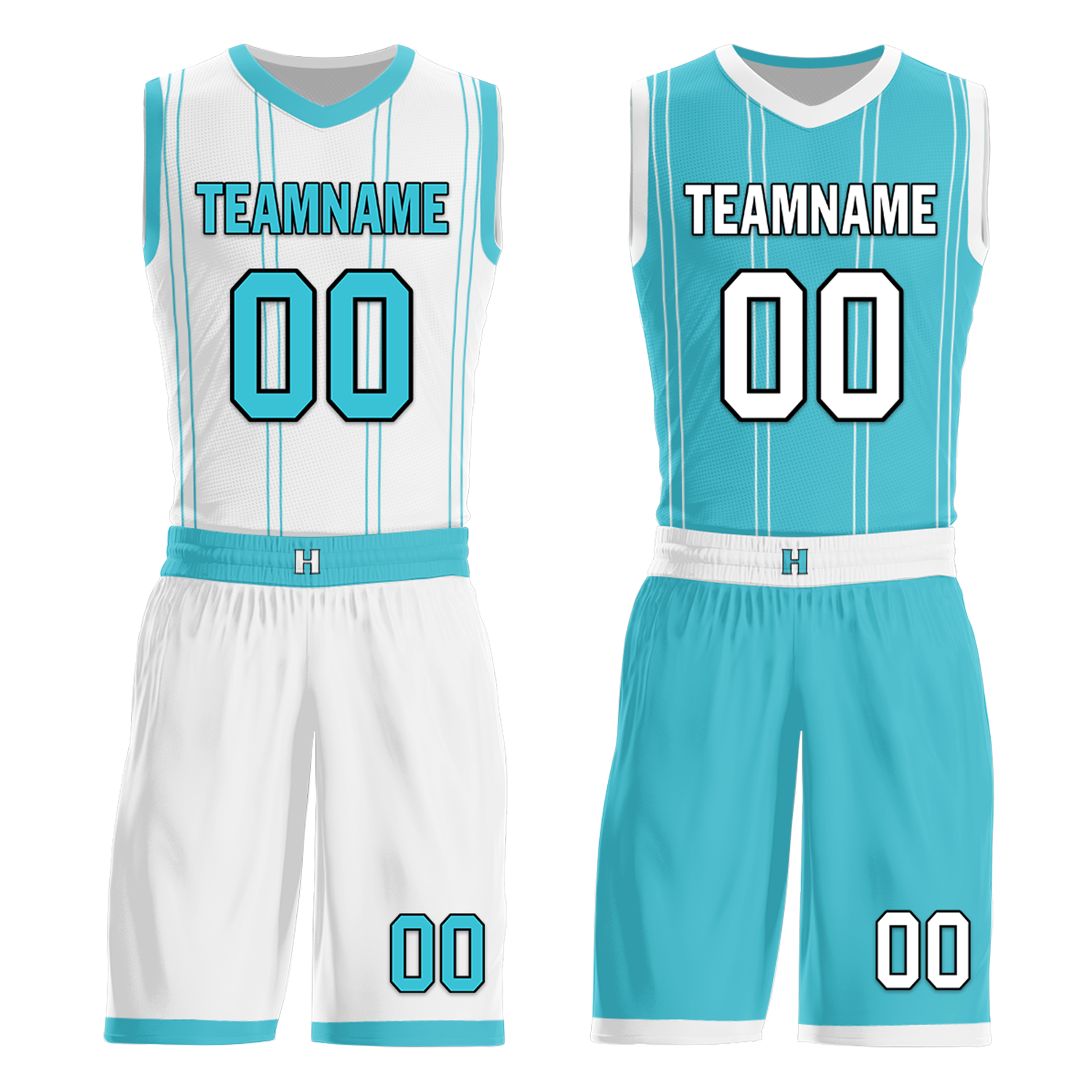 Custom White Blue Classic Style Reversible Basketball Uniform Personalized COOLMAX BBJR-D017013