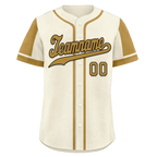 Custom Beige Raglan Sleeves Personalized Authentic Baseball Jersey BSBJ01-D017201