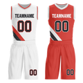 Custom White Red Classic Style Reversible Basketball Uniform Personalized Ordinary BBJR-D017037