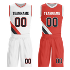 Custom White Red Classic Style Reversible Basketball Uniform Personalized Ordinary BBJR-D017037