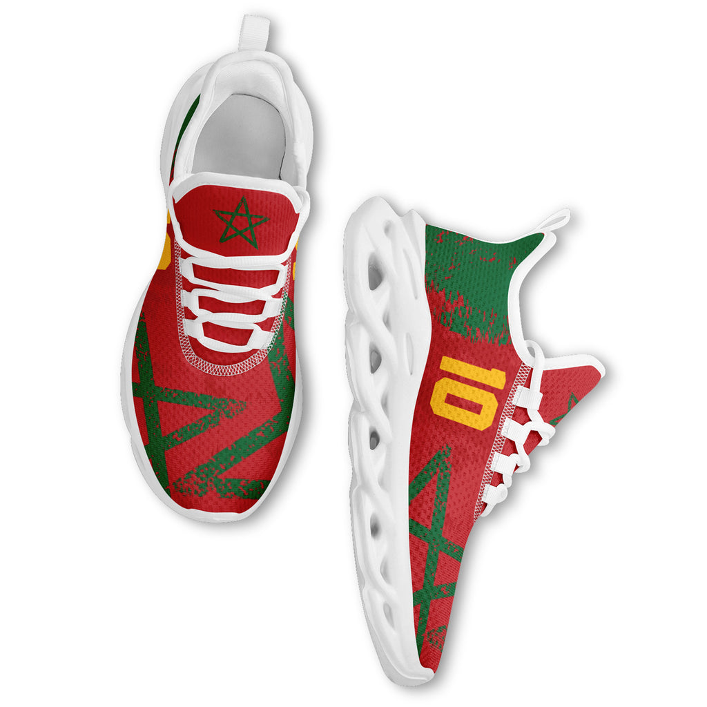 Custom Morocco 2026 World Cup Sneakers DIY Country Flag Running Shoes Lightweight Sport Shoes Gift for Football Fans Personalized Team Name and Logo FN003-F009115-2