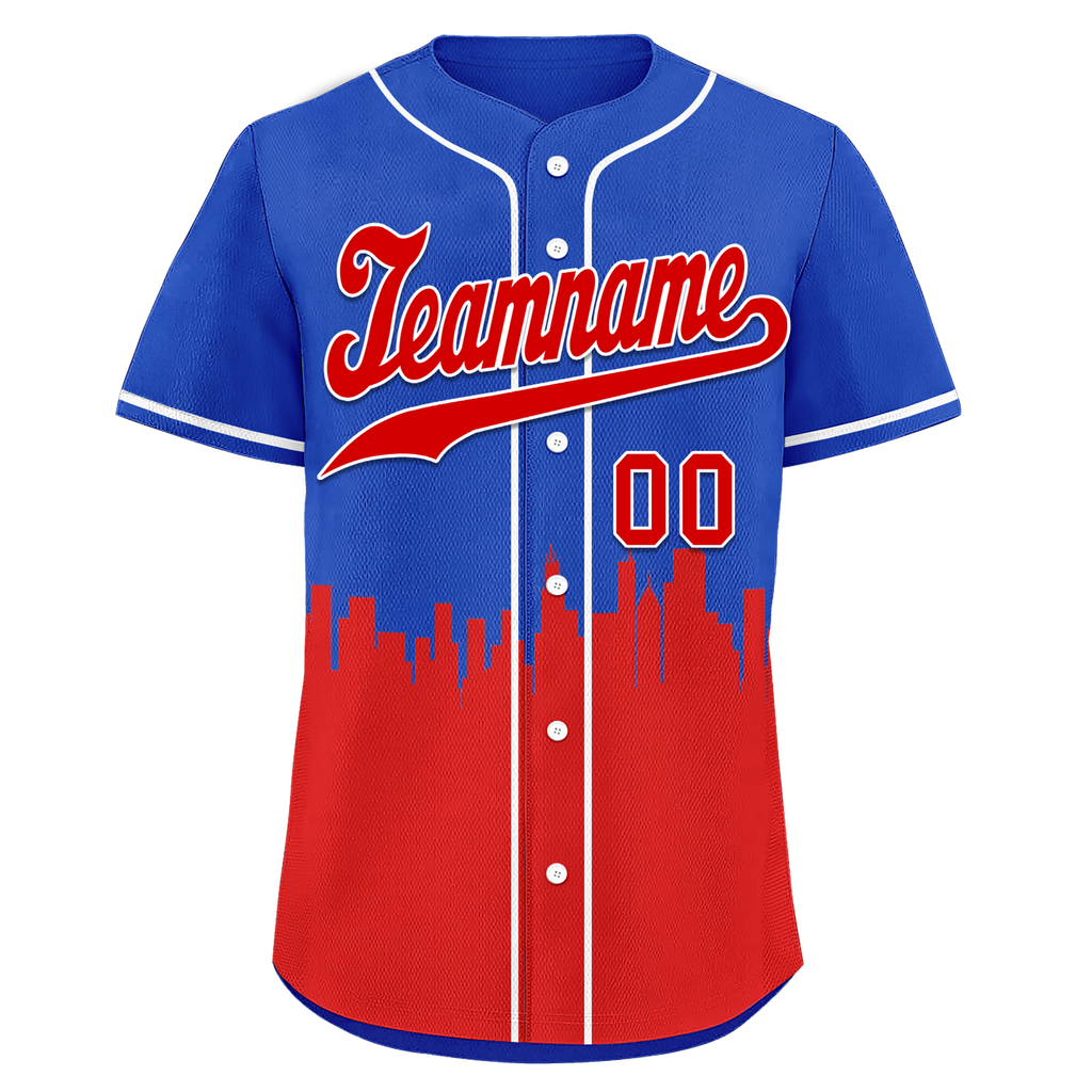 Custom Blue Red City Edition Personalized Authentic Baseball Jersey BSBJ01-D017129