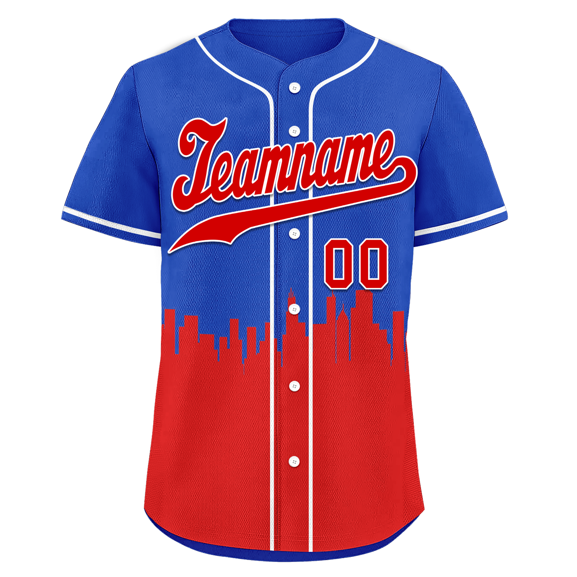 Custom Blue Red City Edition Personalized Authentic Baseball Jersey BSBJ01-D017129