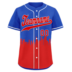 Custom Blue Red City Edition Personalized Authentic Baseball Jersey BSBJ01-D017129