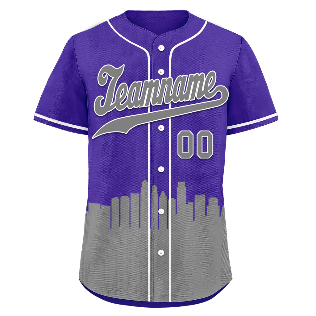 Custom Purple Gray City Edition Personalized Authentic Baseball Jersey BSBJ01-D017137