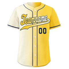 Custom White Yellow Gradient Fashion Personalized Authentic Baseball Jersey BSBJ01-D0a709f