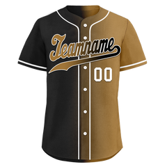 Custom Black Gold Gradient Fashion Personalized Authentic Baseball Jersey BSBJ01-D0a7a0d