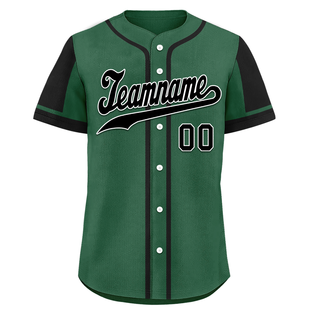 Custom Green Black Raglan Sleeves Personalized Authentic Baseball Jersey BSBJ01-D017207