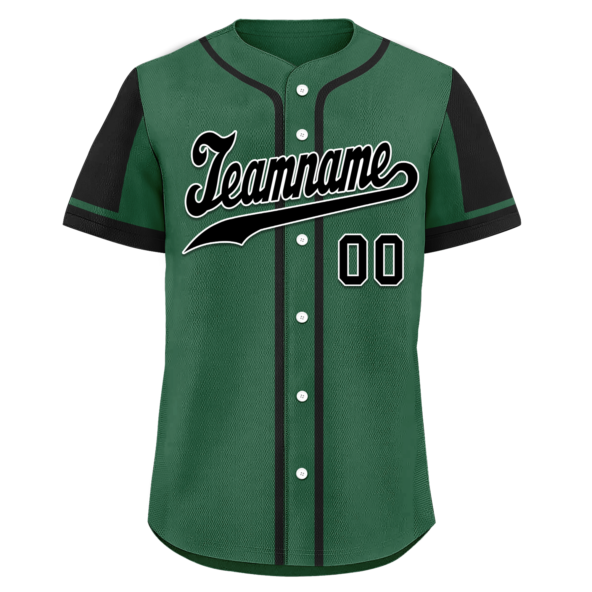 Custom Green Black Raglan Sleeves Personalized Authentic Baseball Jersey BSBJ01-D017207