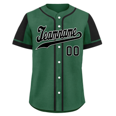 Custom Green Black Raglan Sleeves Personalized Authentic Baseball Jersey BSBJ01-D017207