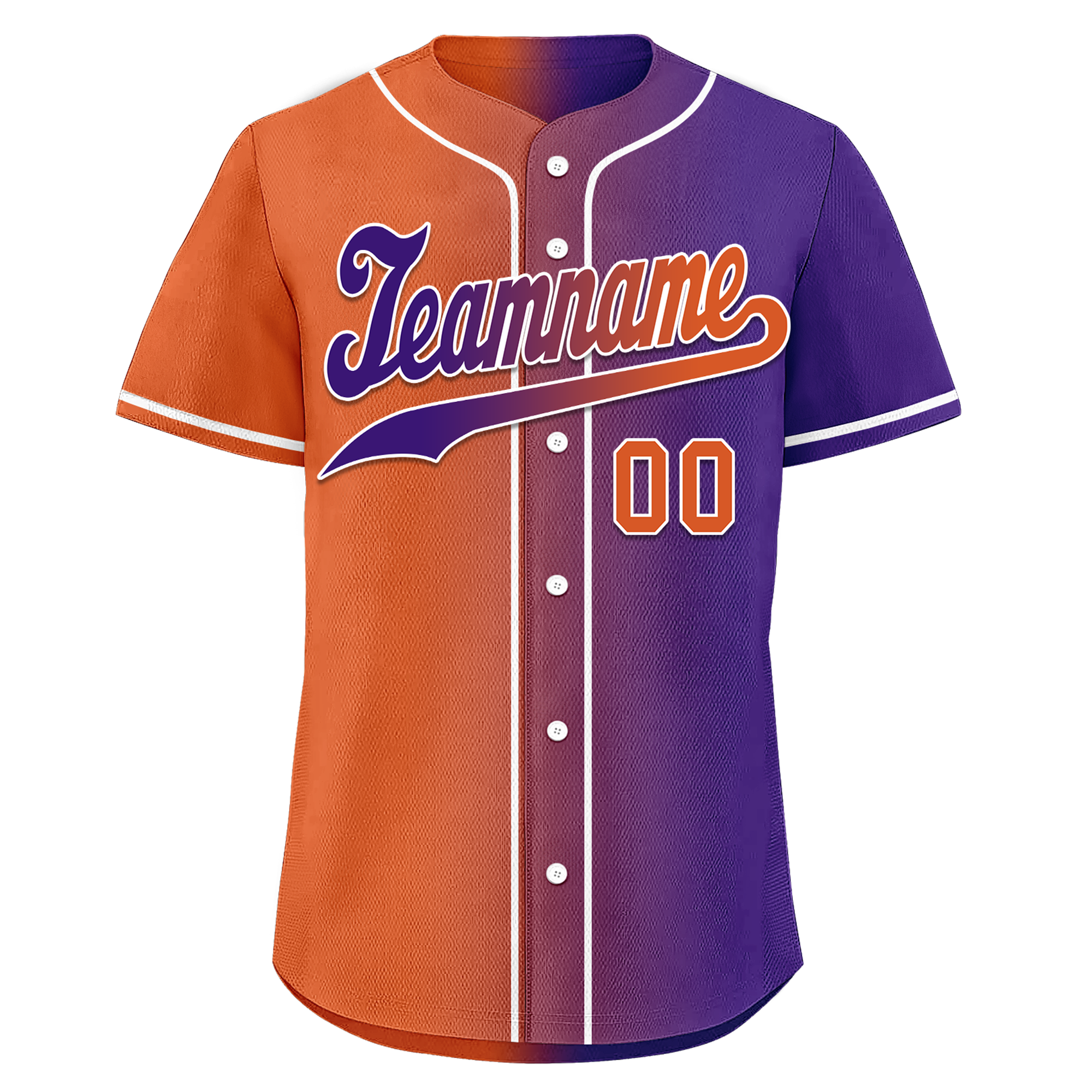 Custom Orange Purple Gradient Fashion Personalized Authentic Baseball Jersey BSBJ01-D0a7a08