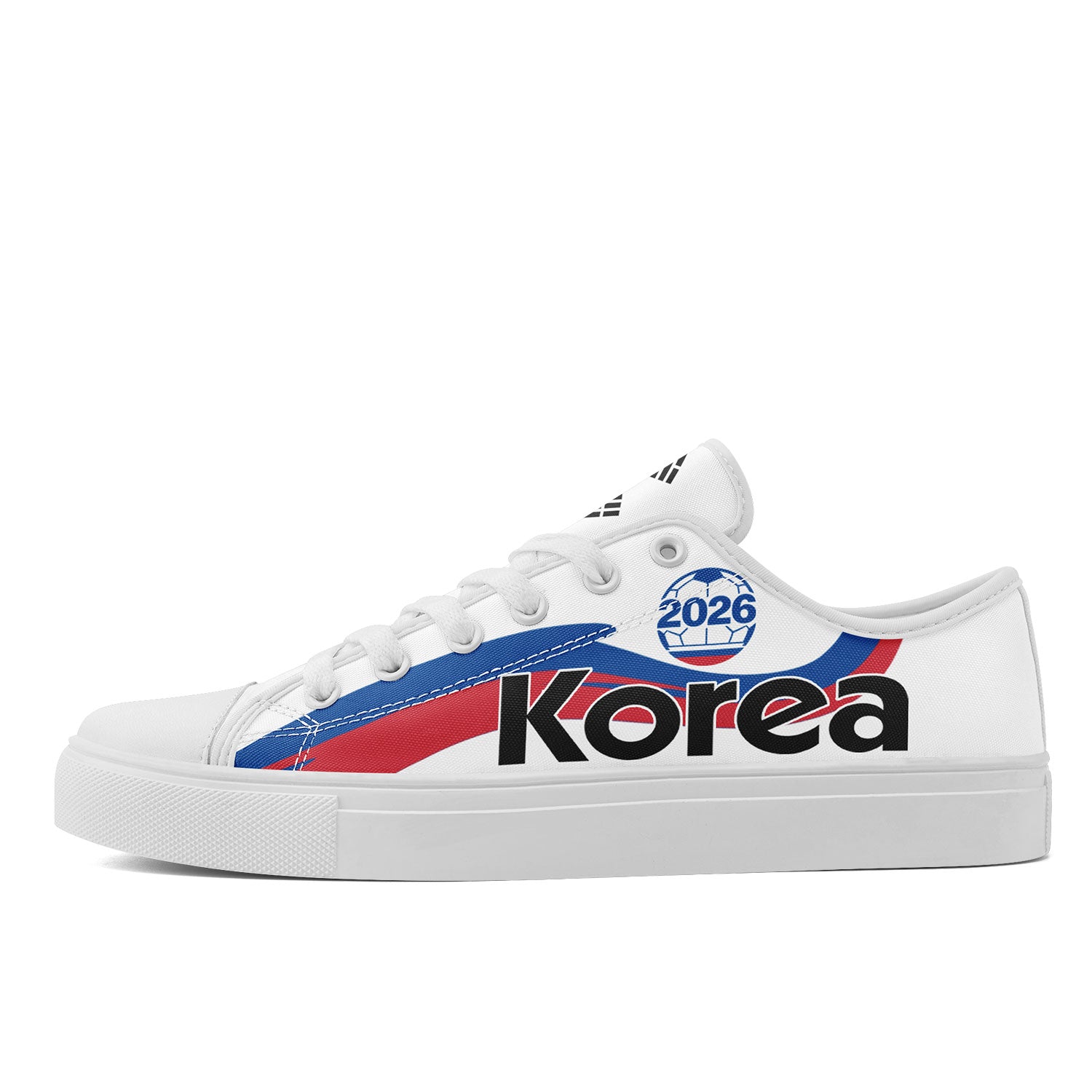 Custom South Korea 2026 World Cup Sneakers DIY Country Flag Running Shoes Lightweight Sport Shoes Gift for Football Fans Personalized Team Name and Logo FN027-F009081-3