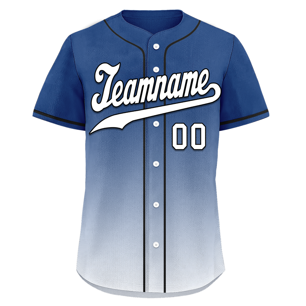 Custom Blue White Fade Fashion Personalized Authentic Baseball Jersey BSBJ01-D0a70db