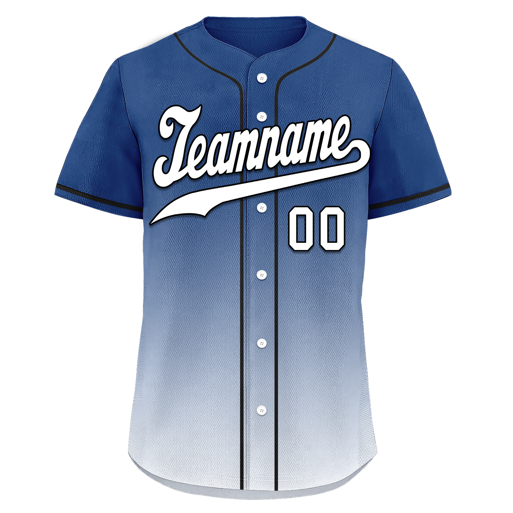 Custom Blue White Fade Fashion Personalized Authentic Baseball Jersey BSBJ01-D0a70db