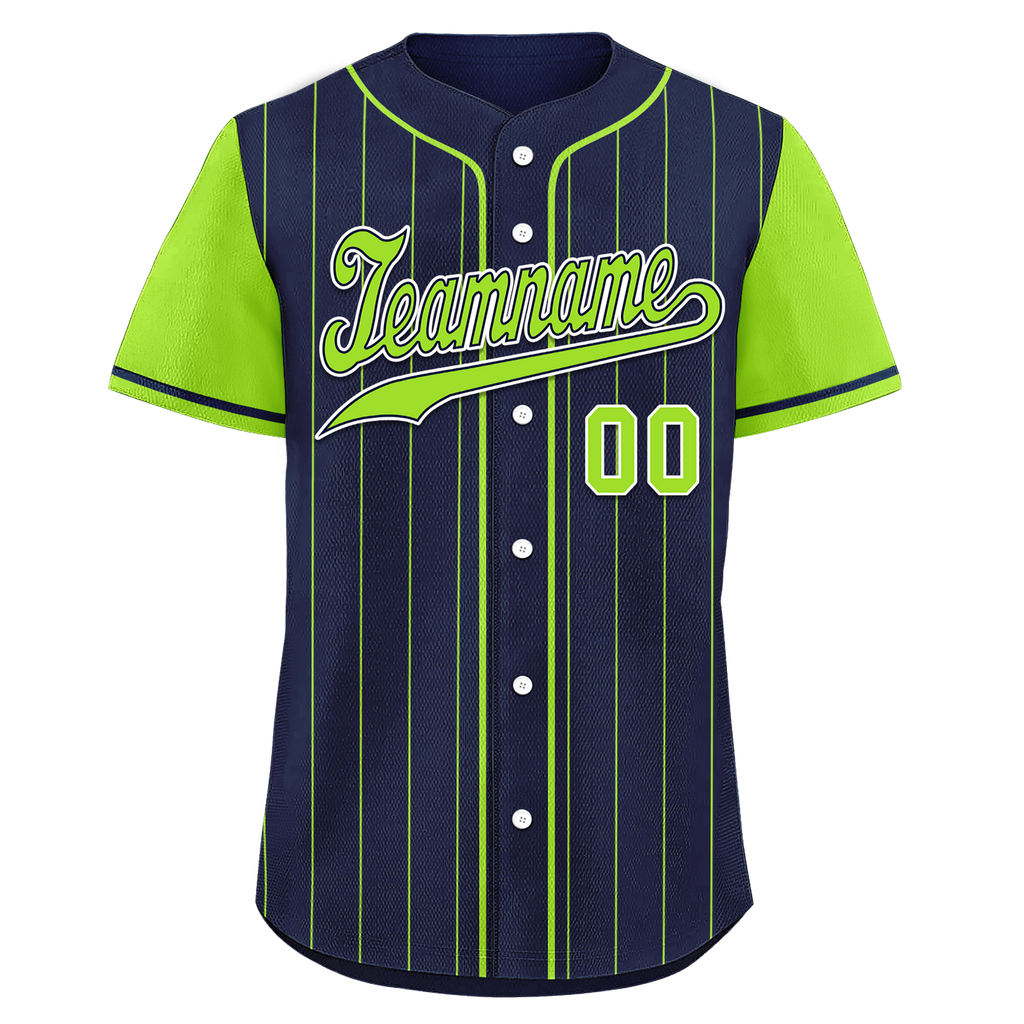 Custom Blue Green Stripe Fashion Personalized Authentic Baseball Jersey BSBJ01-D017231