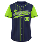 Custom Blue Green Stripe Fashion Personalized Authentic Baseball Jersey BSBJ01-D017231