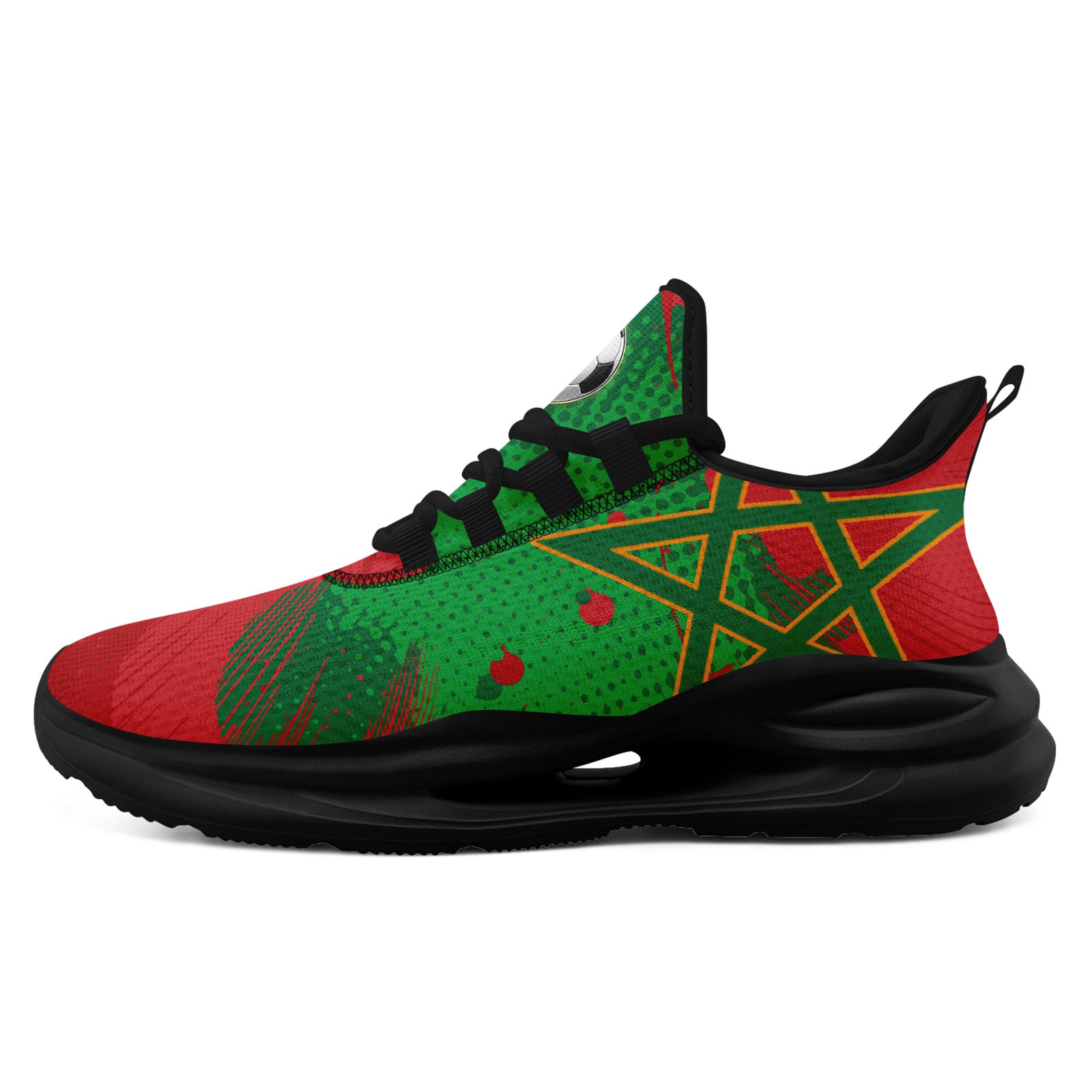 Custom Morocco 2026 World Cup Sneakers DIY Country Flag Running Shoes Lightweight Sport Shoes Gift for Football Fans Personalized Team Name and Logo FN079-F009083-4