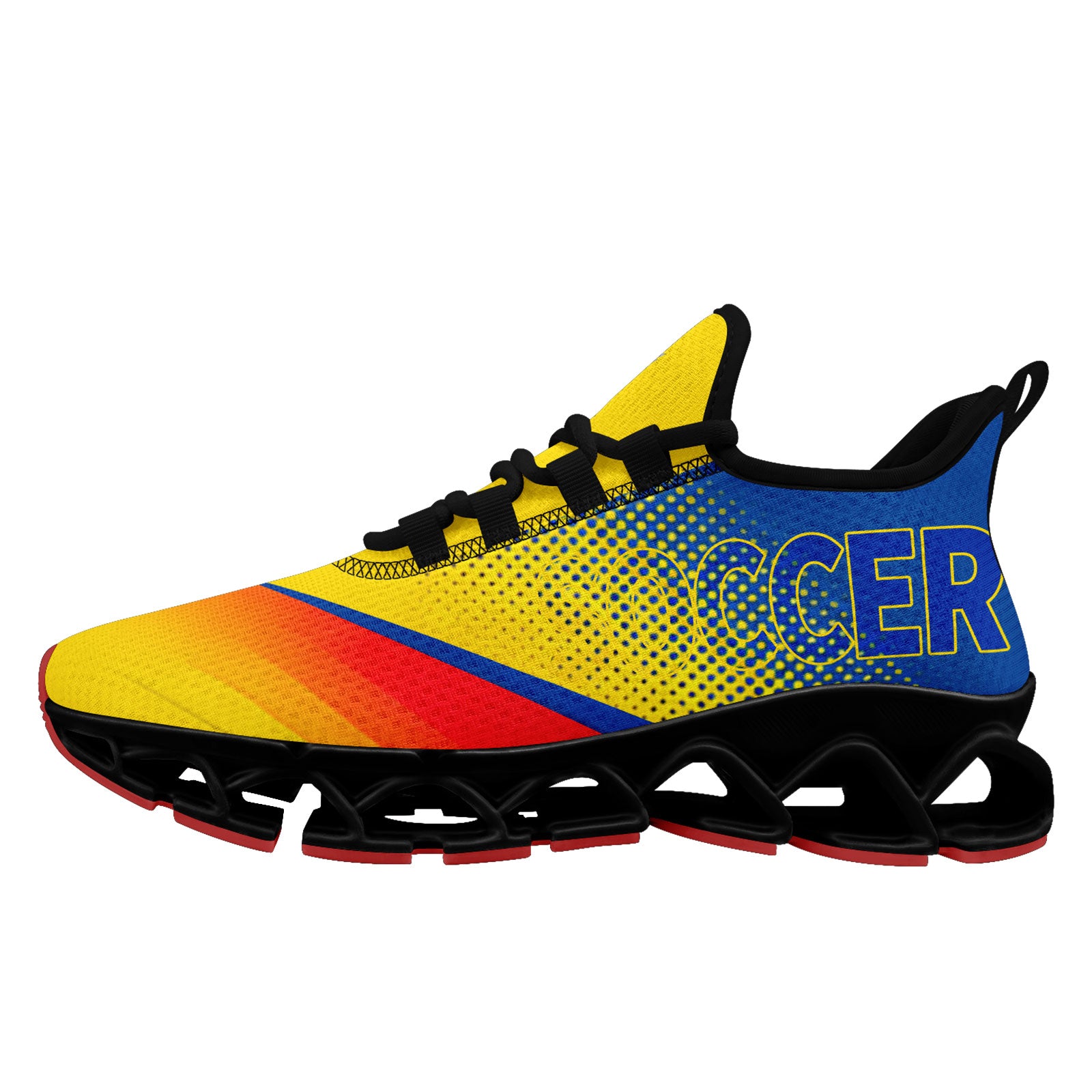 Custom Ecuador 2026 World Cup Sneakers DIY Country Flag Running Shoes Lightweight Sport Shoes Gift for Football Fans Personalized Team Name and Logo FN003XD-F009092-3