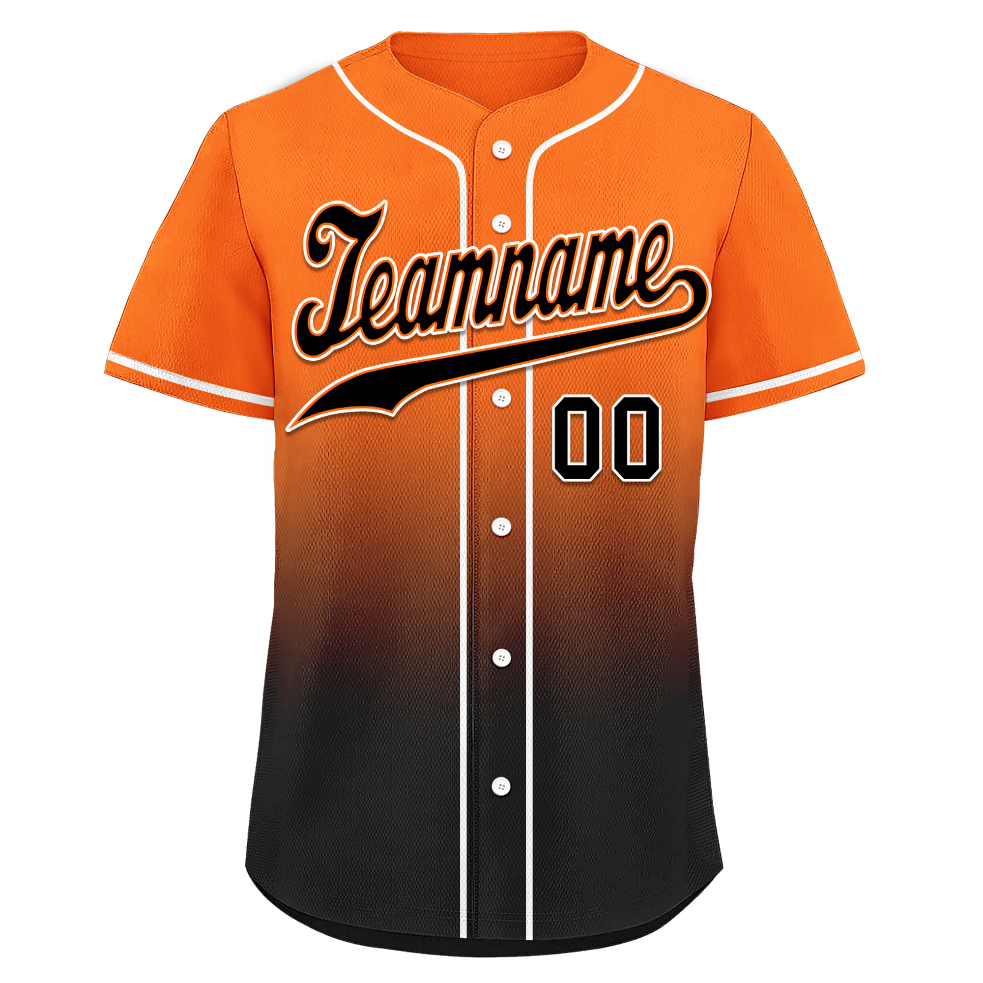 Custom Orange Black Fade Fashion Personalized Authentic Baseball Jersey BSBJ01-D0a70c7