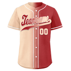 Custom Beige Red Gradient Fashion Personalized Authentic Baseball Jersey BSBJ01-D0a708f