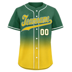 Custom Green Yellow Fade Fashion Personalized Authentic Baseball Jersey BSBJ01-D0a70ca