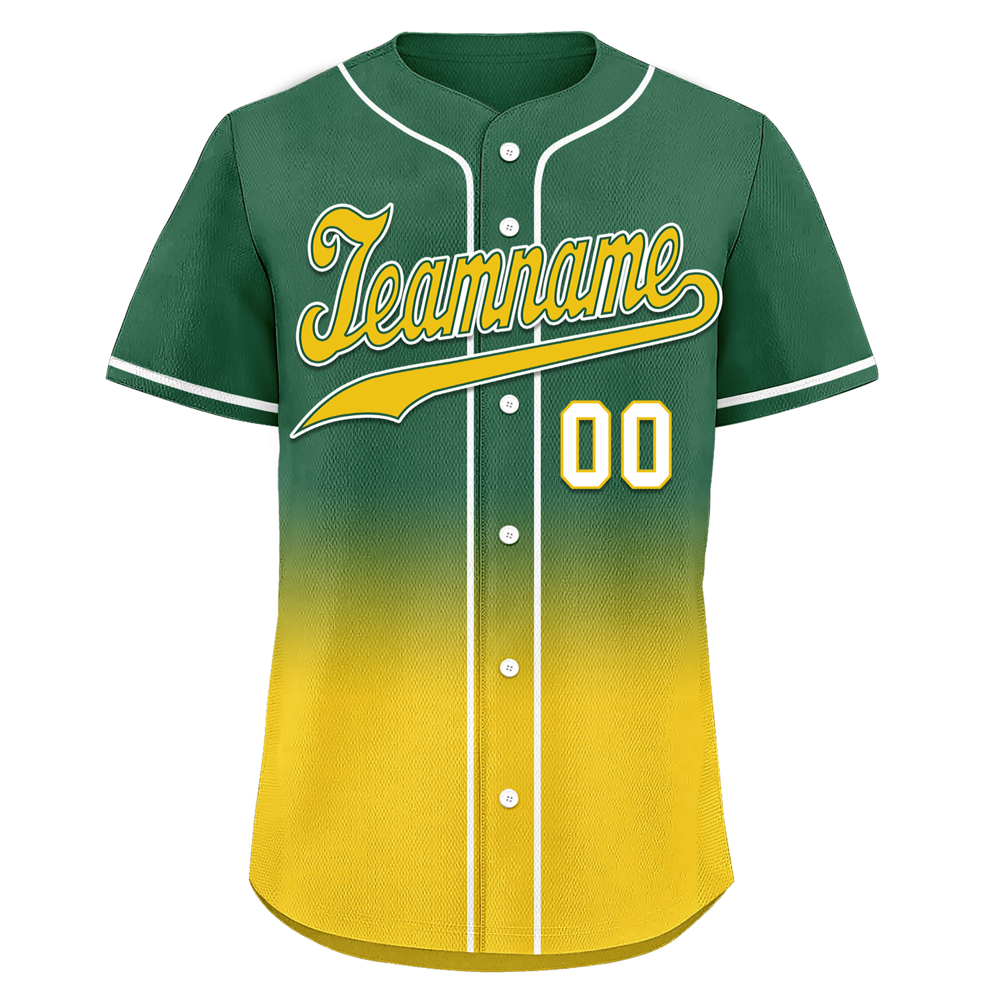 Custom Green Yellow Fade Fashion Personalized Authentic Baseball Jersey BSBJ01-D0a70ca