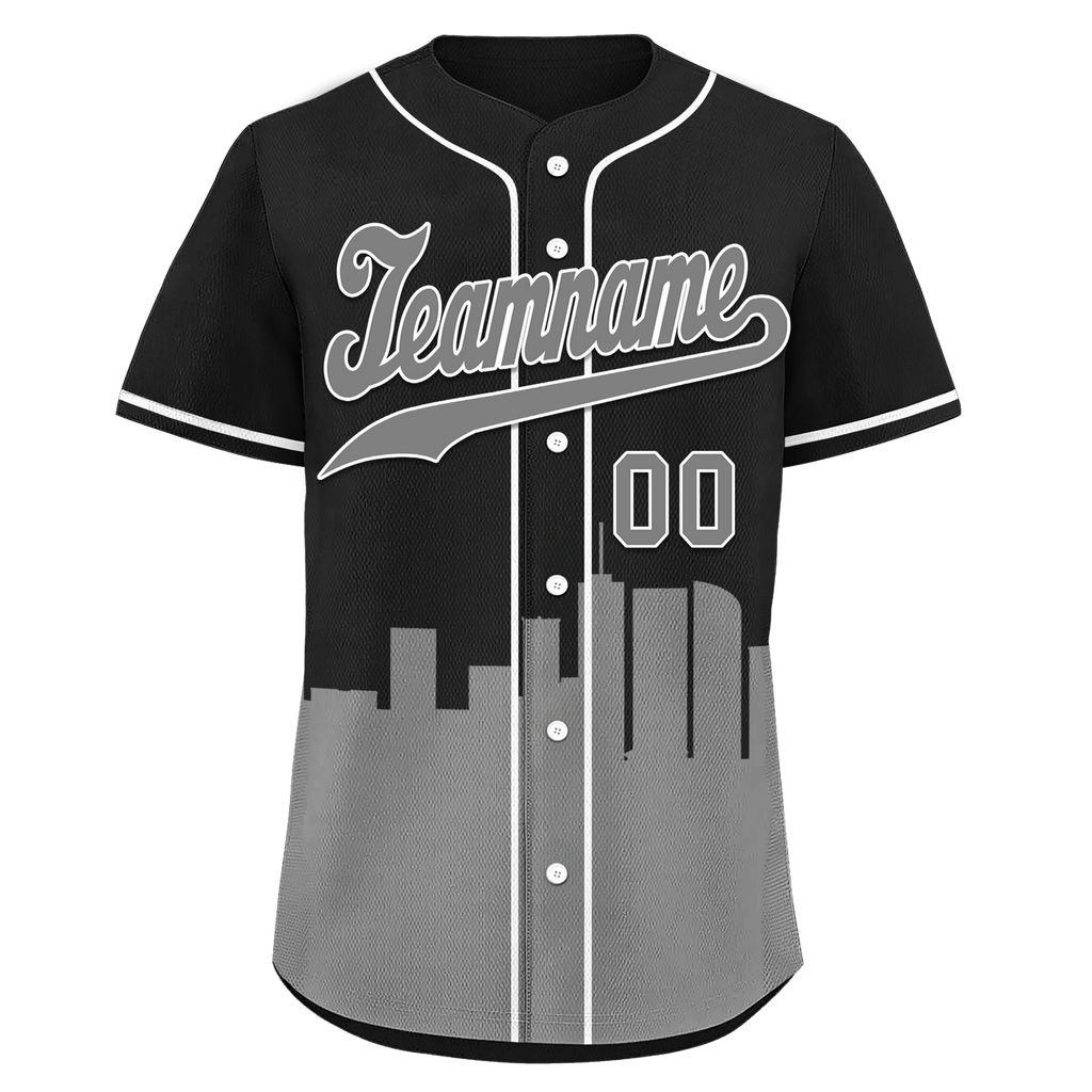 Custom Black Gray City Edition Personalized Authentic Baseball Jersey BSBJ01-D017139