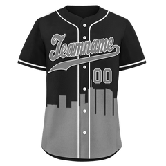 Custom Black Gray City Edition Personalized Authentic Baseball Jersey BSBJ01-D017139