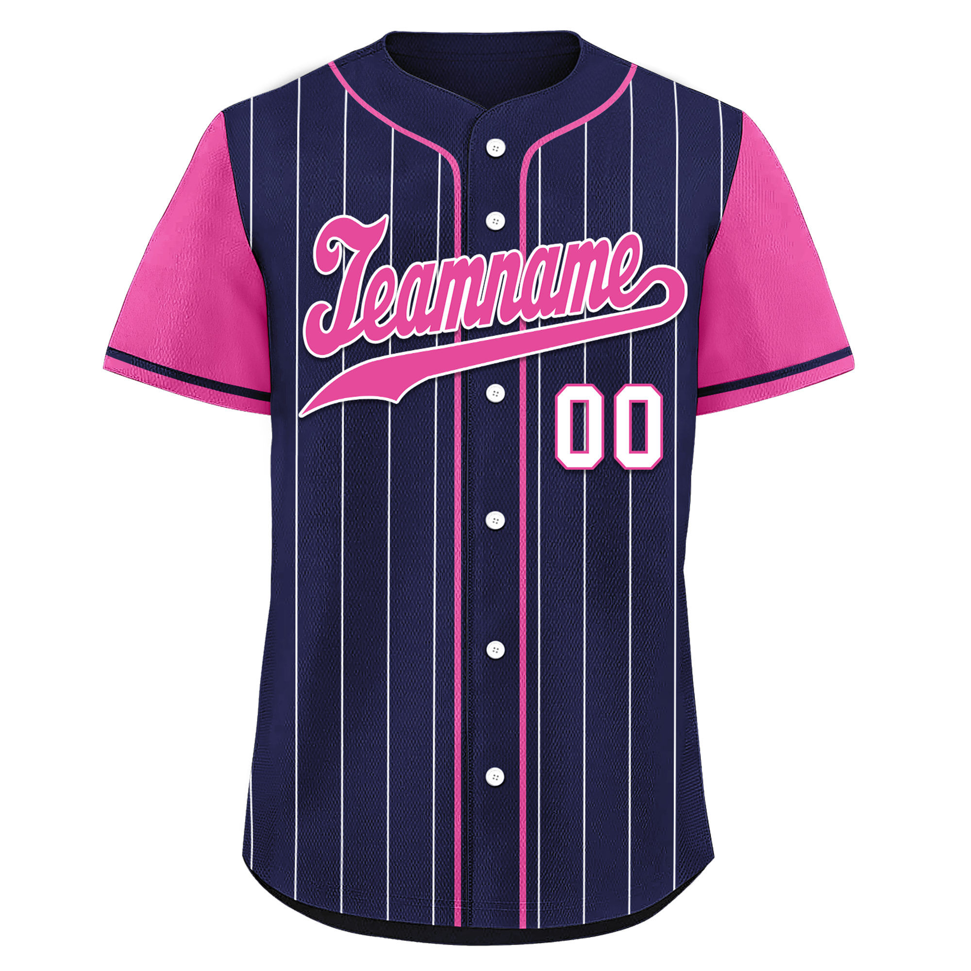 Custom Blue Pink Stripe Fashion Personalized Authentic Baseball Jersey BSBJ01-D017227