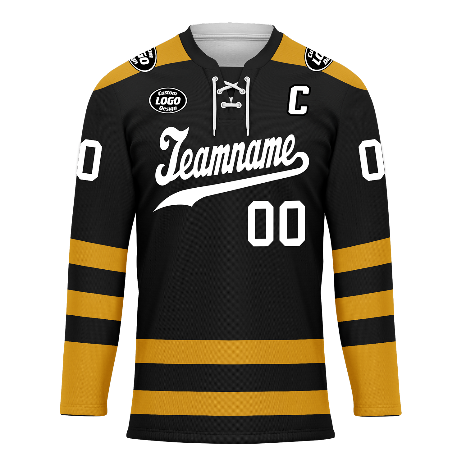 Custom Black Yellow Personalized Hockey Jersey HCKJ01-D0a70ee