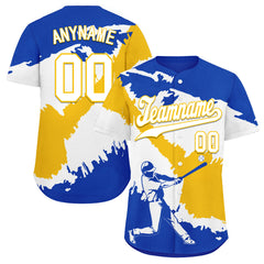 Custom Blue White Yellow Uruguayan Flag Personalized Authentic Baseball Jersey BSBJ01-E06022-7