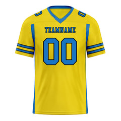 Custom Lemon Yellow Striped Sleeves Personalized Authentic Football Jersey FBJ02-D06051