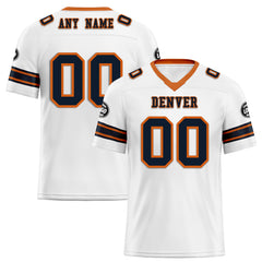 Custom White Orange Denver Personalized Authentic Football Jersey FBJ02-D020256-28