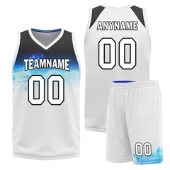 Custom Gradient Blue White Minnesota City Edition Personalized Reversible Basketball Set Sports Basketball Jersey BBJ01R-D0610-18