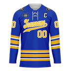 Custom Blue Yellow Personalized Hockey Jersey HCKJ01-D0a70aa