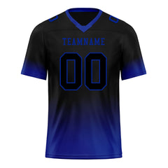 Custom Black Blue Fade Fashion Personalized Authentic Football Jersey FBJ02-D06085