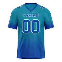 Custom Dark Teal Blue Fade Fashion Personalized Authentic Football Jersey FBJ02-D06101