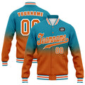 Custom Blue Orange Fade Fashion Jacket Bomber Full-Snap Varsity Letterman Personalized Jacket FZ005-D020229-23