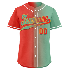 Custom Red Green Gradient Fashion Personalized Authentic Baseball Jersey BSBJ01-D0a7a09