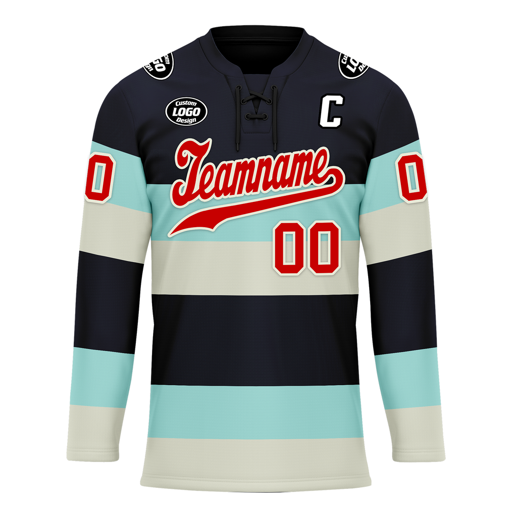 Custom Black White Personalized Hockey Jersey HCKJ01-D0a70db