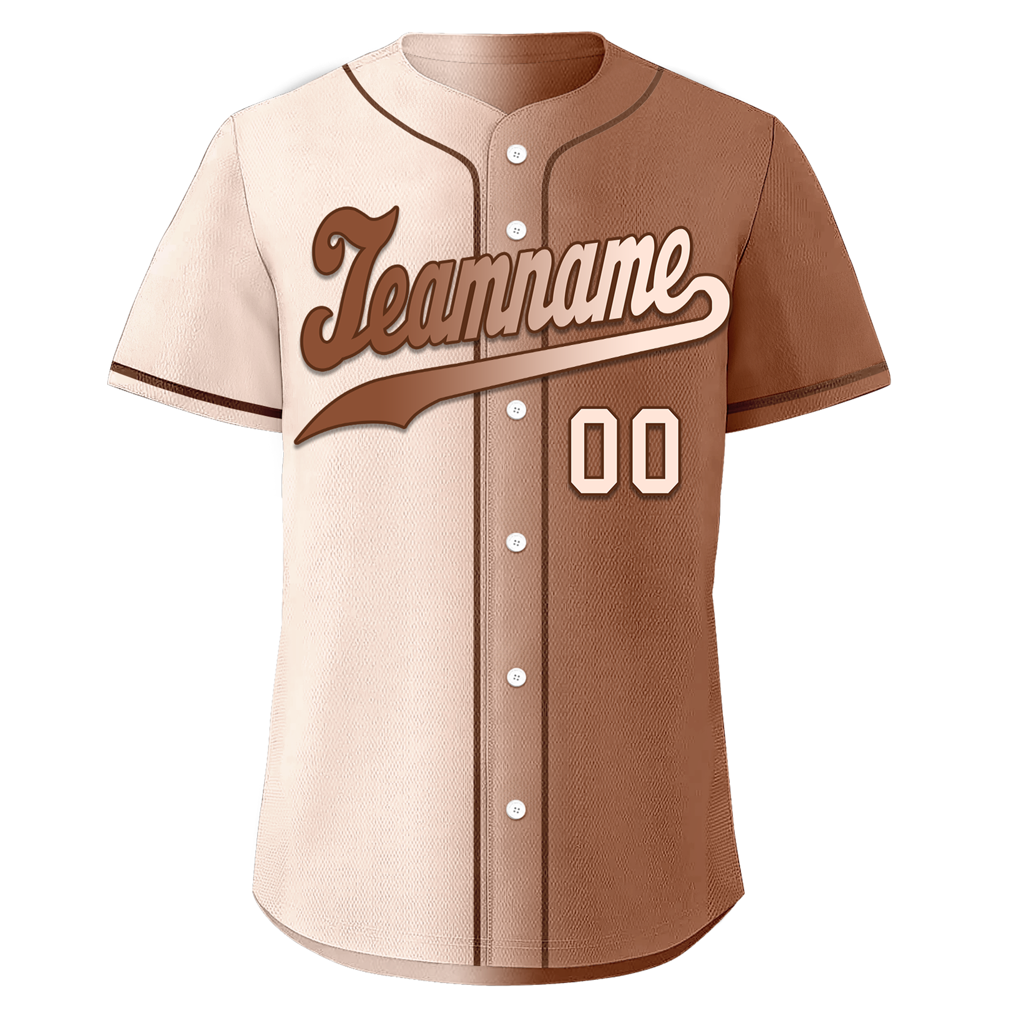 Custom Beige Brown Gradient Fashion Personalized Authentic Baseball Jersey BSBJ01-D0a708e