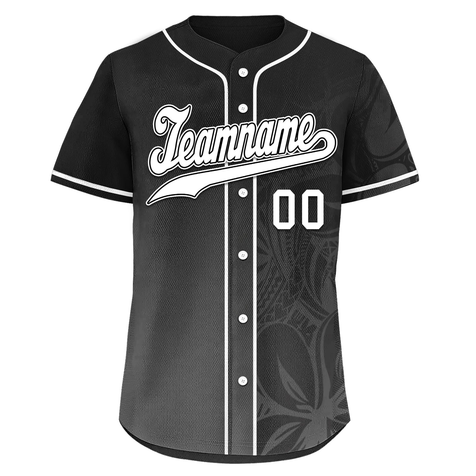 Custom Black Embroidered Baseball Jersey, 100% Polyester
