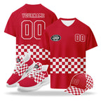 Custom 2026 World Cup Austria High Quality Soccer Stadium Version Jersey Sneakers Sports Shoes and Hat Combo Offer Personalized Team Name and Logo ZH-F027104-8