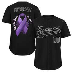 Custom Black World Cancer Day Personalized Authentic Baseball Jersey BSBJ01-E06020-2