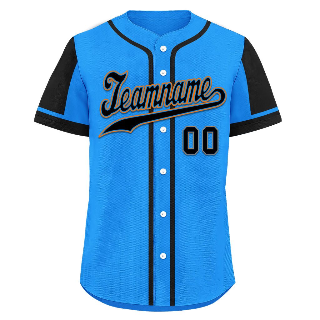 Custom Blue Black Raglan Sleeves Personalized Authentic Baseball Jersey BSBJ01-D017209