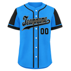 Custom Blue Black Raglan Sleeves Personalized Authentic Baseball Jersey BSBJ01-D017209