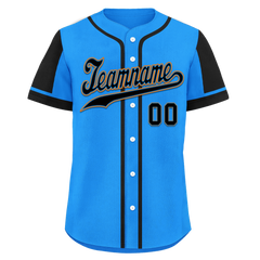 Custom Blue Black Raglan Sleeves Personalized Authentic Baseball Jersey BSBJ01-D017209