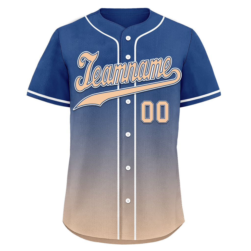 Custom Blue Beige Fade Fashion Personalized Authentic Baseball Jersey BSBJ01-D0a70da