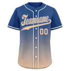 Custom Blue Beige Fade Fashion Personalized Authentic Baseball Jersey BSBJ01-D0a70da
